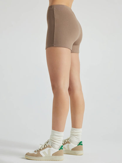 Serene Rib Shorts - Pine Bark | Losano | Evolve Fit Wear