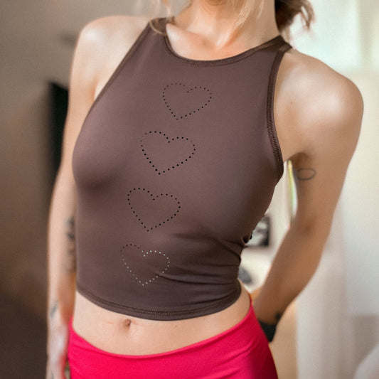 Heart Laser Brown Mermaid Tank ♡