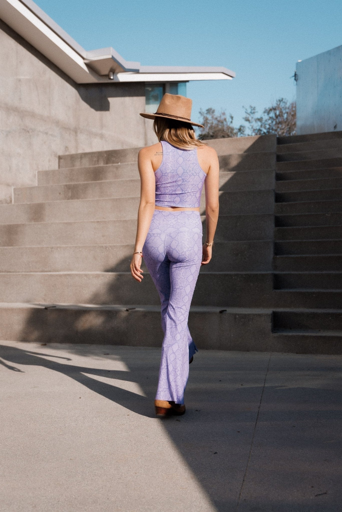 Lilac Snake Crop Bell Bottom ♡ | WithLove | Evolve Fit Wear