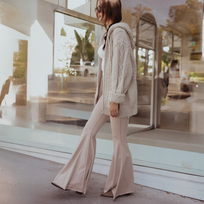 Solid Tan Long Bell Bottom ♡