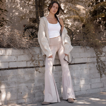 Solid Tan Long Bell Bottom ♡