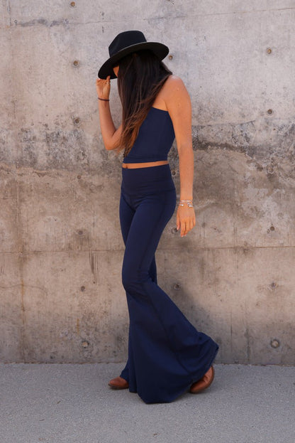 Solid Navy Long Bell Bottom ♡ | WithLove | Evolve Fit Wear