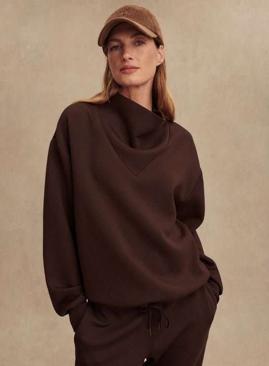Betsy Lightweight Oversized Sweatshirt - Coffee Bean | Varley | Evolve Fit Wear