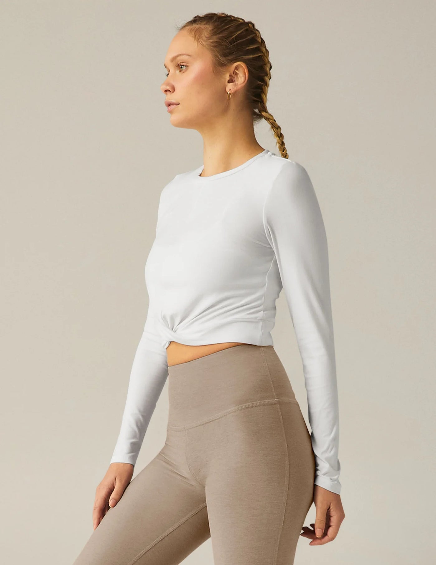 Beyond Yoga Featherweight Center Stage Cropped Long Sleeve