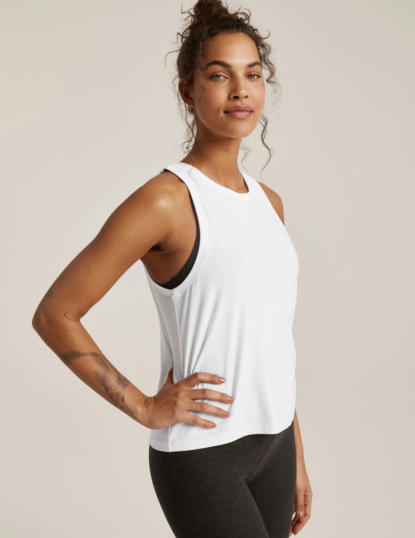 Beyond Yoga Featherweight Rebalance Tank - Cloud White | Beyond Yoga | Evolve Fit Wear