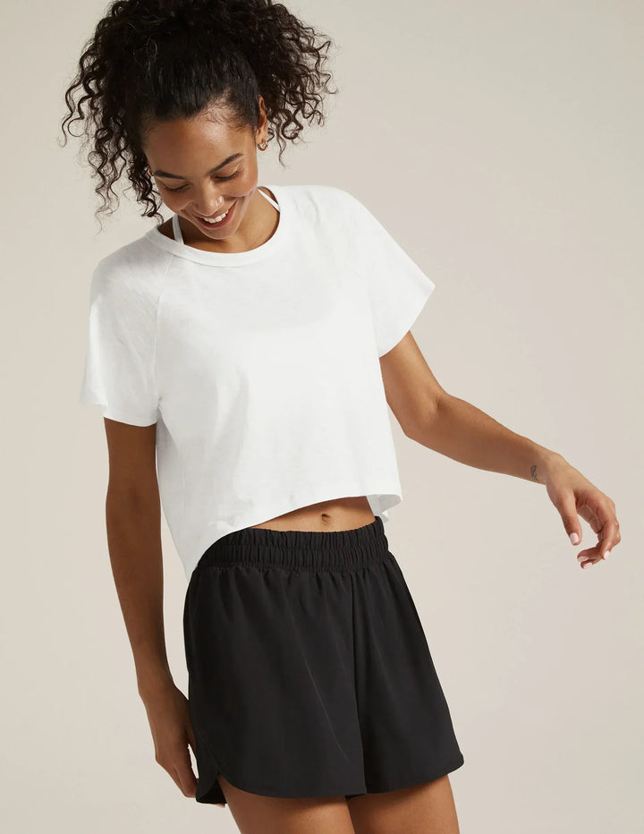 beyond-yoga-high-low-signature-tee-white - Evolve Fit Wear - beyond-yoga-high-low-signature-tee-white