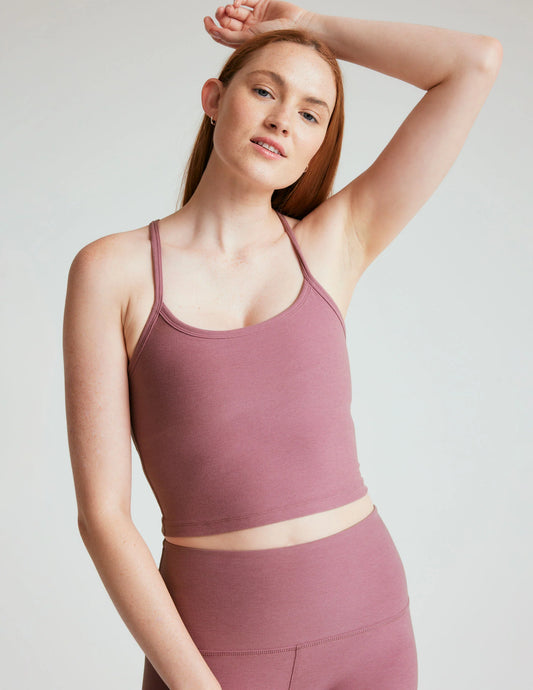 Beyond Yoga Slim Racerback Cropped Tank - Orchid Blossom Heather | Beyond Yoga | Evolve Fit Wear