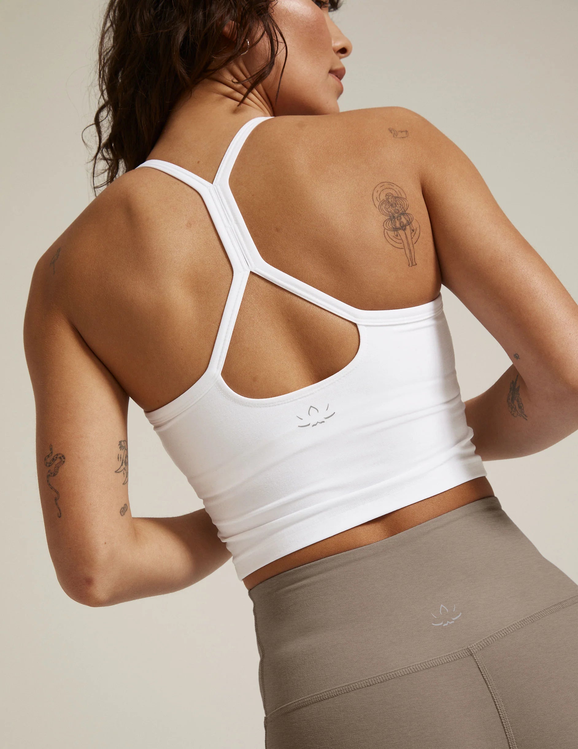 Beyond Yoga Slim Racerback Cropped Tank - White | Beyond Yoga | Evolve Fit Wear