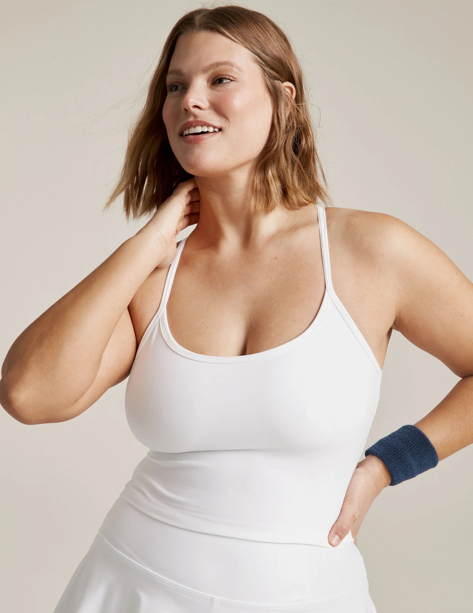 Beyond Yoga Slim Racerback Cropped Tank - White | Beyond Yoga | Evolve Fit Wear