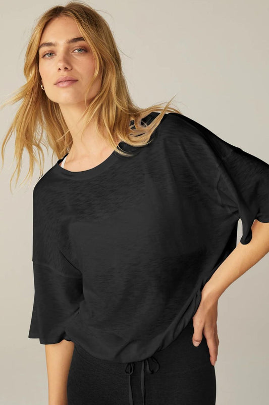 Beyond Yoga Tied Up Tee - Black | Beyond Yoga | Evolve Fit Wear