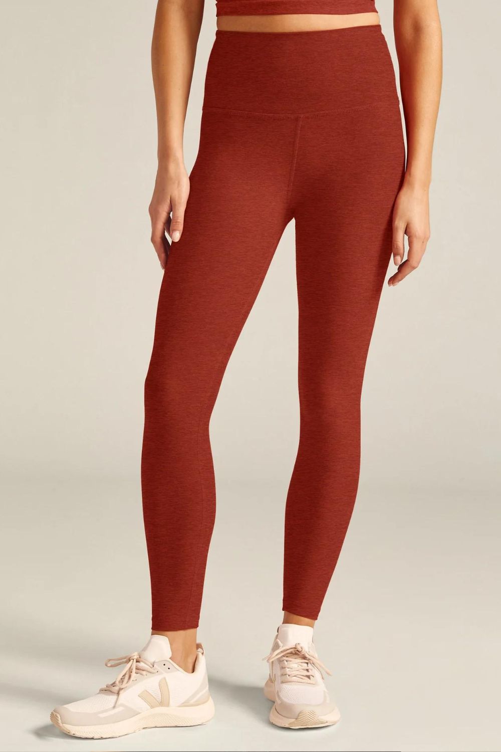 Beyond Yoga Caught in the Midi Legging - Red Sand Heather