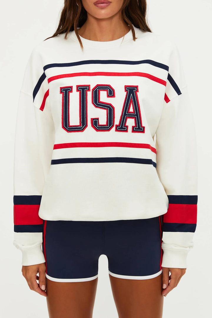 Devyn Oversized Crewneck Sweatshirt - USA