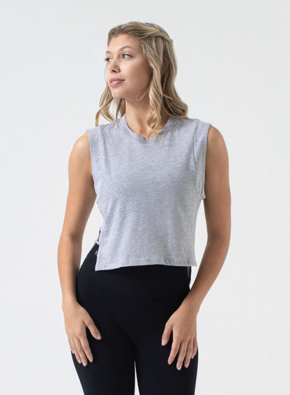 Brynn Tank T0568:T0568-Heather Grey-XS - NUX