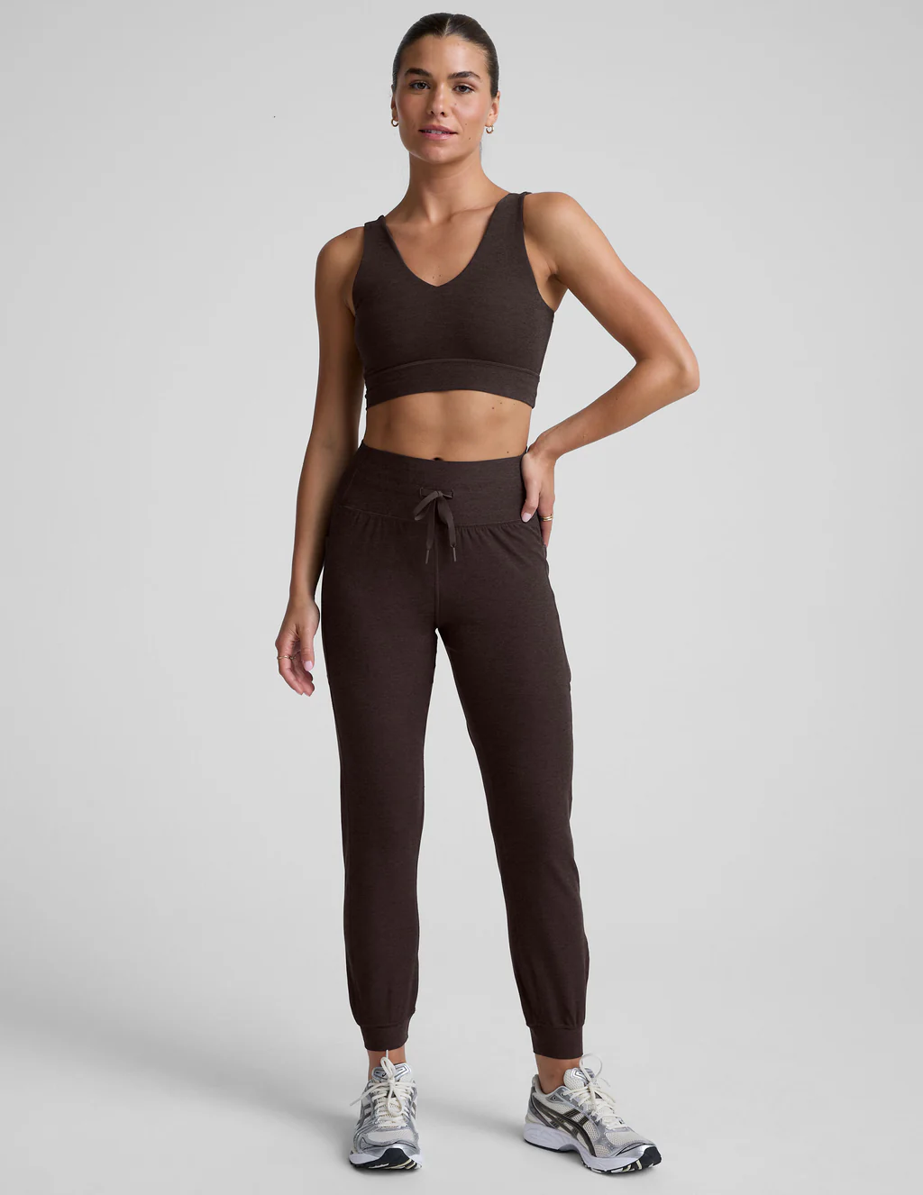 Spacedye Go Pocket Midi Leggings - Dark Chocolate Heather