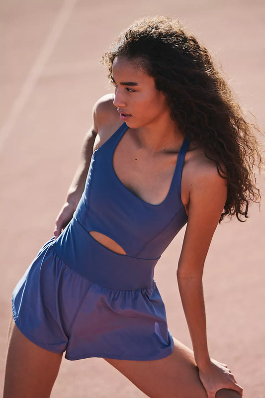 Righteous Runsie Performance Romper - Skyline Blue