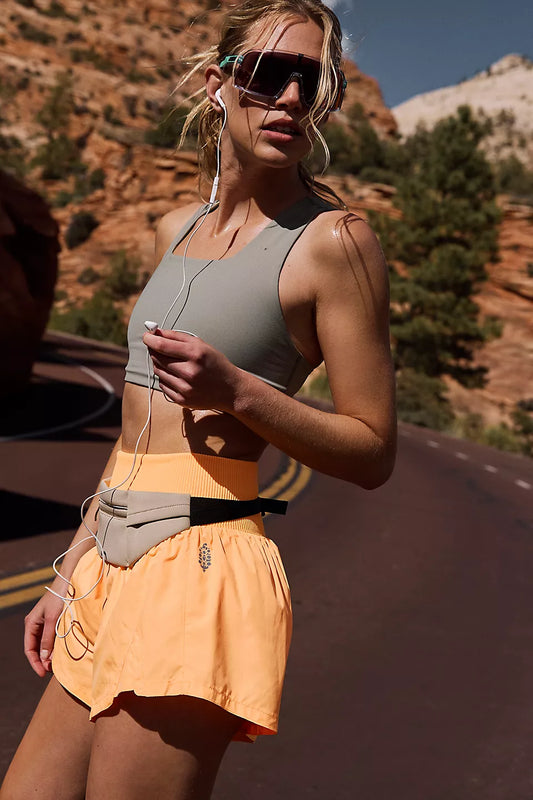 Carpe Diem High Waisted Shorts - Neon Clementine