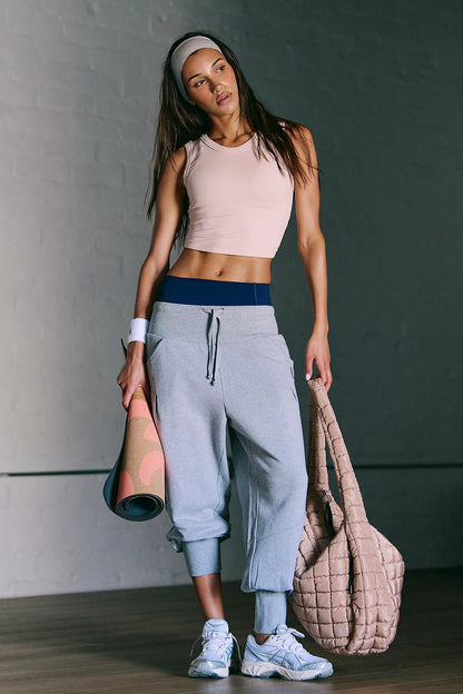Muscle Tank Ribbed Crop Top - Ballet Slipper