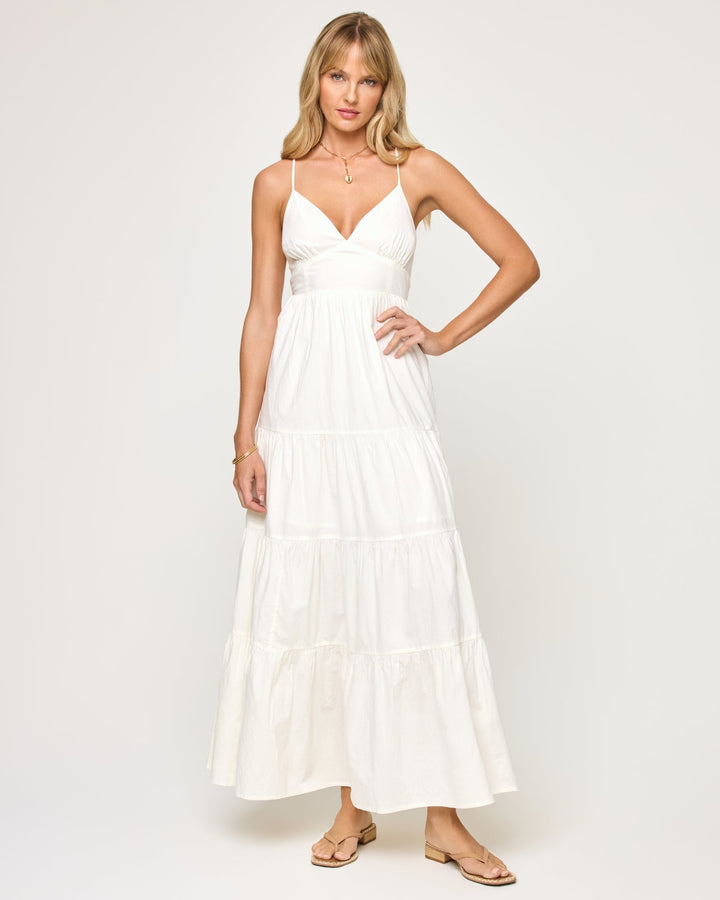 L*Space Laina Dress - Cream - FINAL SALE (Limited Stock) Front View—Hand on hip