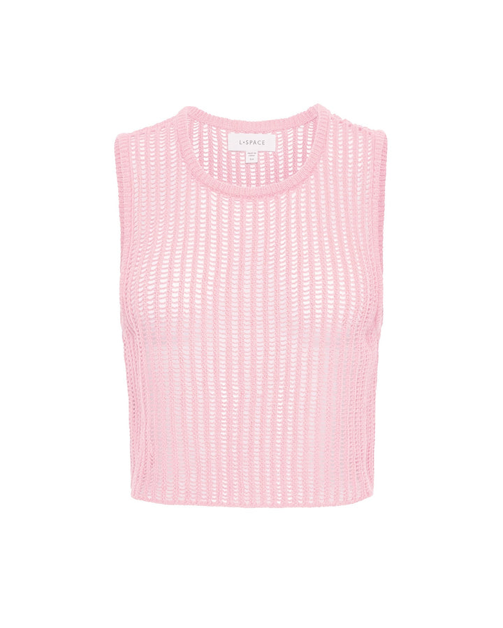 LSPACE Sander Top in Rosewater, off-model flat lay.