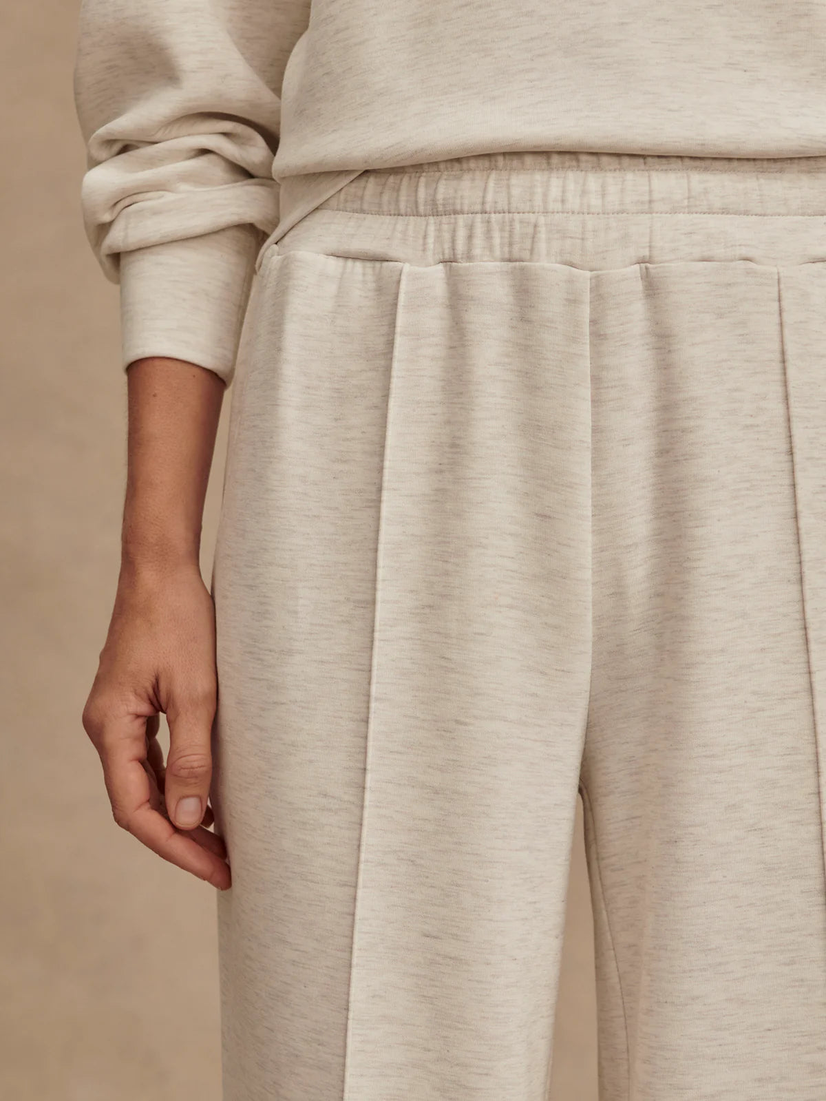 Wide Leg Pants 28 - Ivory Marl | High-waisted