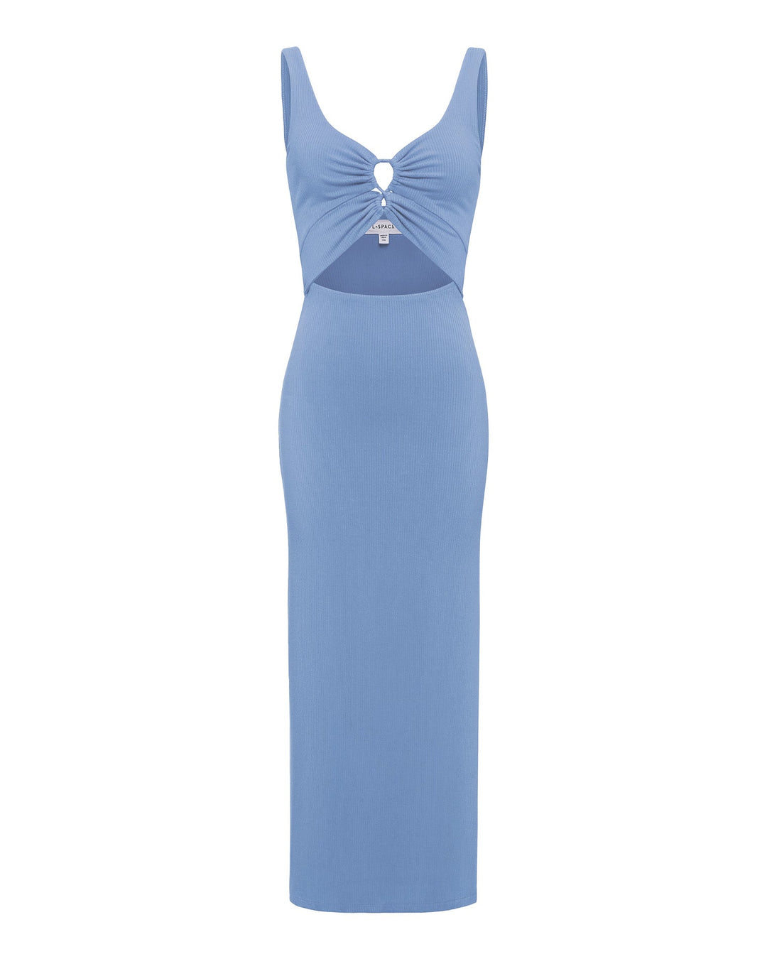 LSPACE Camille dress in chambray, off-model flat lay.