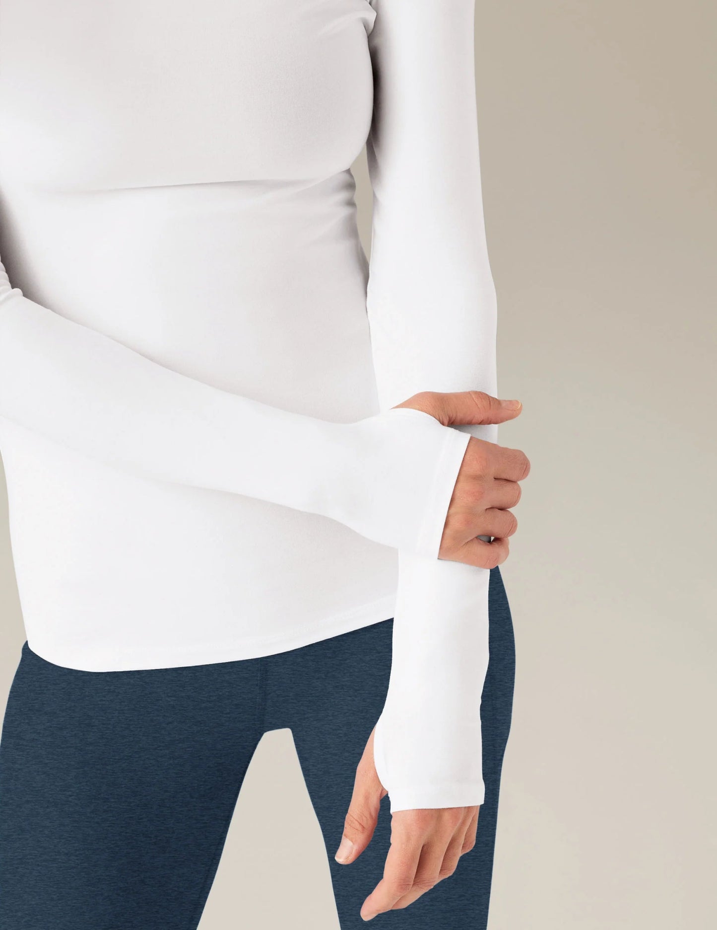 Featherweight Classic Crew Pullover - Cloud White | Beyond Yoga | Evolve Fit Wear