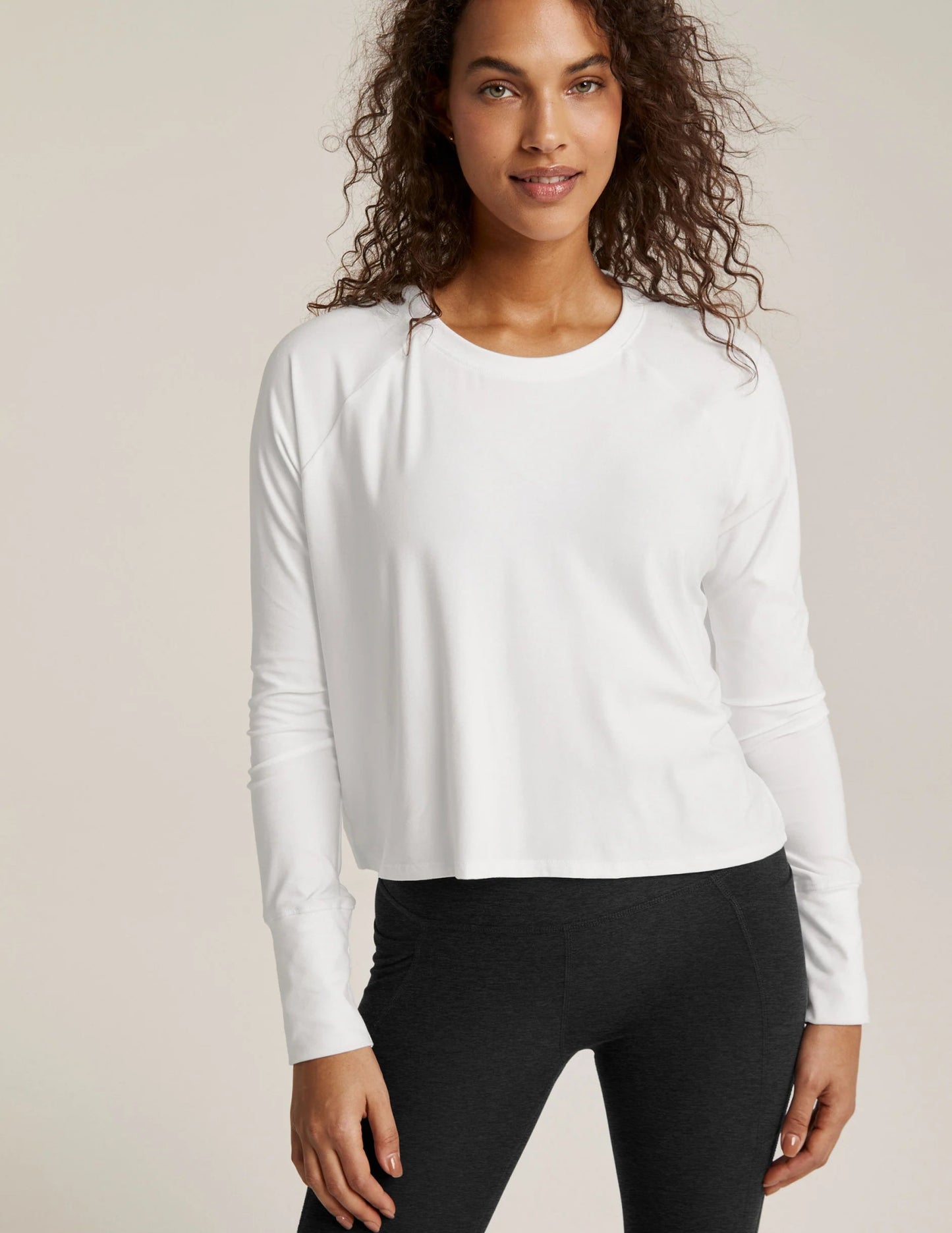 Featherweight Daydreamer Pullover - Cloud White | Beyond Yoga | Evolve Fit Wear