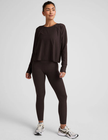 Featherweight Daydreamer Pullover - Dark Chocolate Heather | Beyond Yoga | Evolve Fit Wear