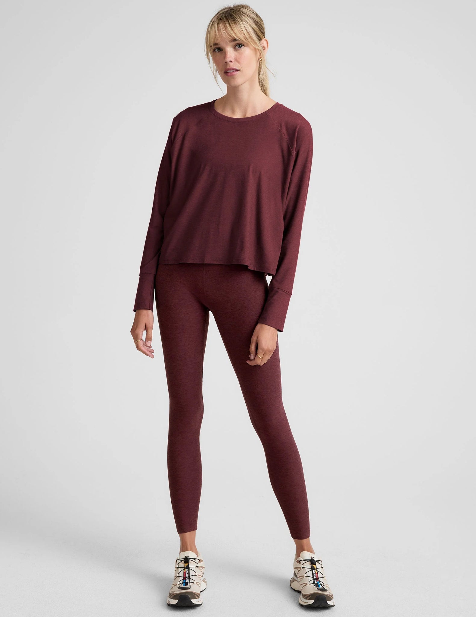 Featherweight Daydreamer Pullover - Midnight Burgundy Heather | Beyond Yoga | Evolve Fit Wear