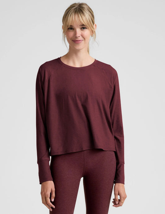 Featherweight Daydreamer Pullover - Midnight Burgundy Heather | Beyond Yoga | Evolve Fit Wear