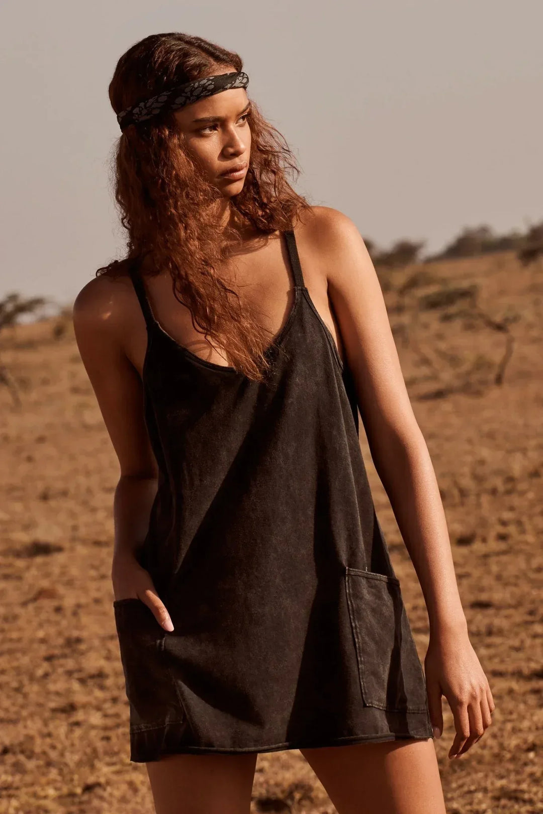 Free People Movement Hot Shot Mini Dress Black / S