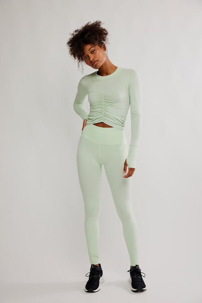 Good Karma Crop 7/8 Yoga Leggings - Cactus | Free People Movement | Evolve Fit Wear