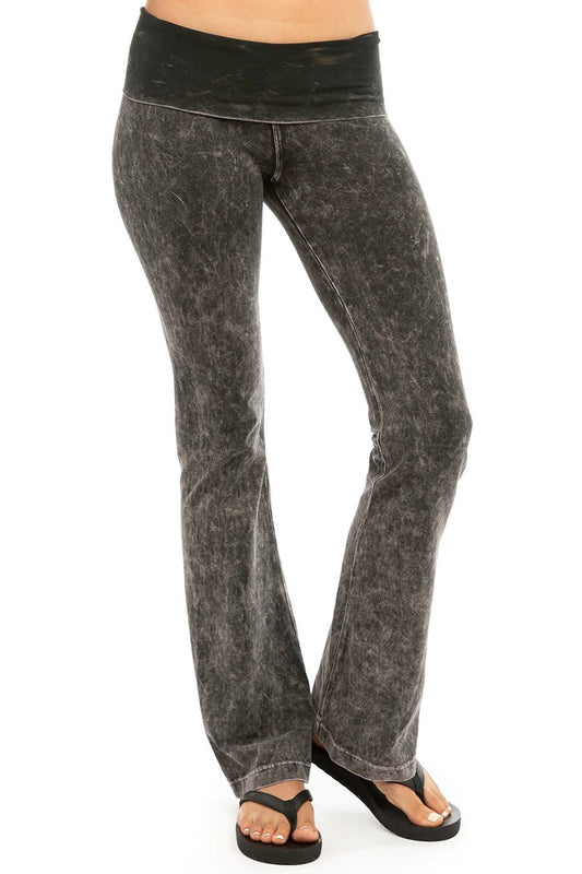 Hard Tail Rolldown Bootleg Pant - Mineral Black | Hard Tail Forever | Evolve Fit Wear