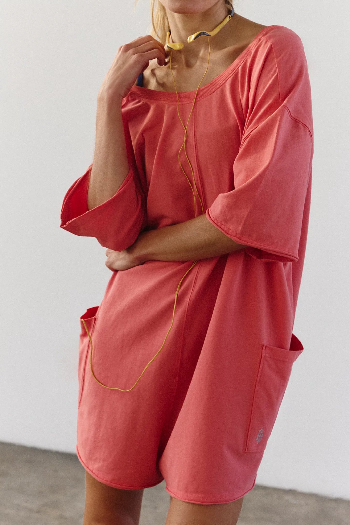 Hot Shot Tee Romper - Hibiscus | Oversized Tee Shirt Onesie | Free People Movement | Evolve Fit Wear