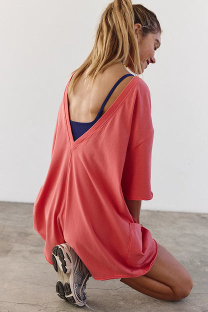 Hot Shot Tee Romper - Hibiscus | Oversized Tee Shirt Onesie | Free People Movement | Evolve Fit Wear