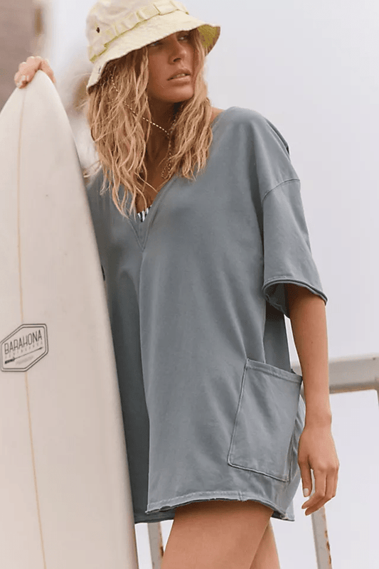 Hot Shot Tee Romper - Summer Storm | Oversized Tee Shirt Onesie | Free People Movement | Evolve Fit Wear