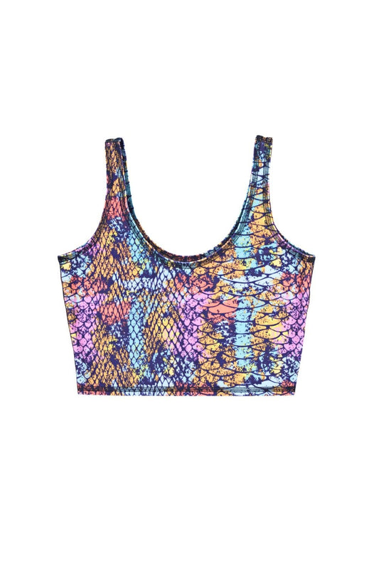Jade Crop Yoga Top - Passion Cobra print | Vagabond Goods | Evolve Fit Wear