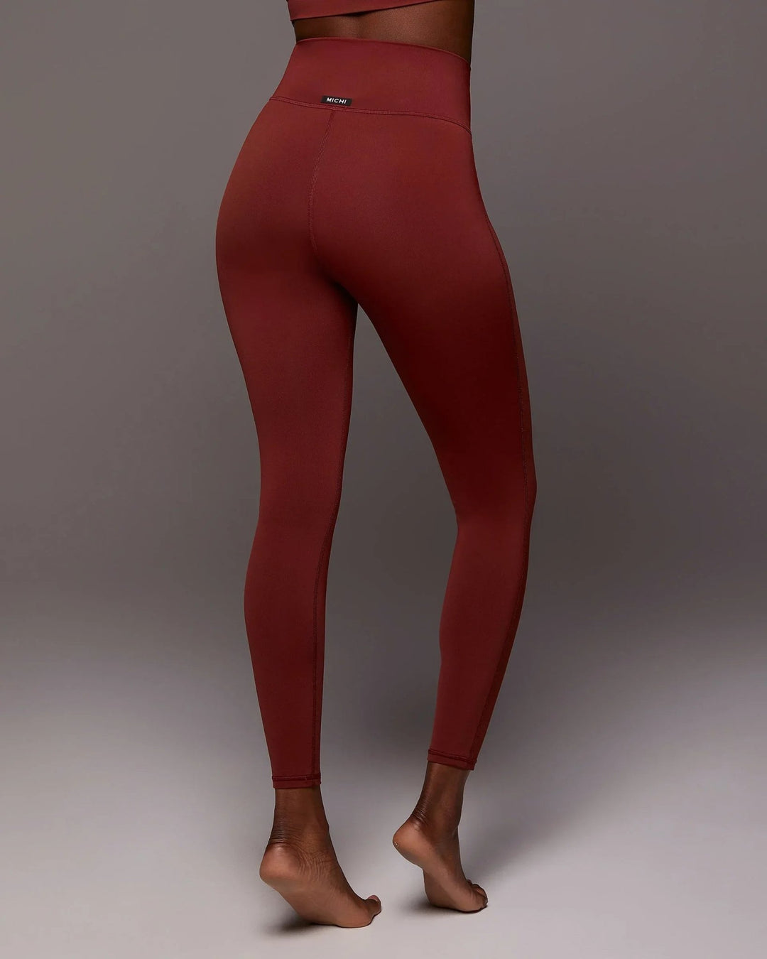 Michi Ray 7/8 Performance Leggings - Terra Cotta - Back View