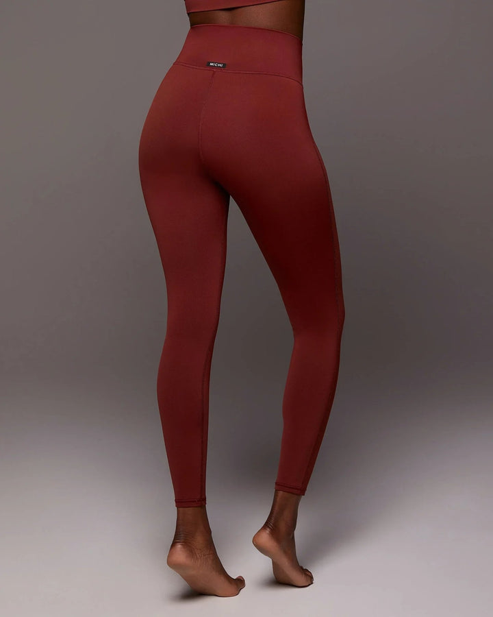 Michi Ray 7/8 Performance Leggings - Terra Cotta - Back View