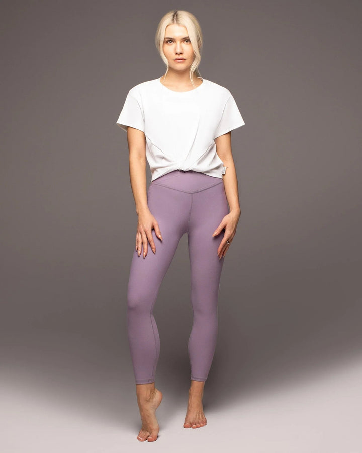 Michi Ray 7/8 Performance Leggings - Lavender - Front Outfit View