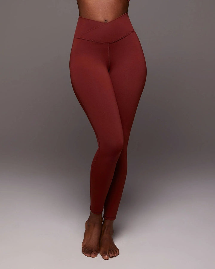 Michi Ray 7/8 Performance Leggings - Terra Cotta - Front View