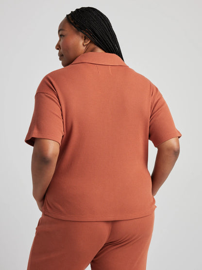 Button Down Shirt - Baked Clay | Losano | Evolve Fit Wear