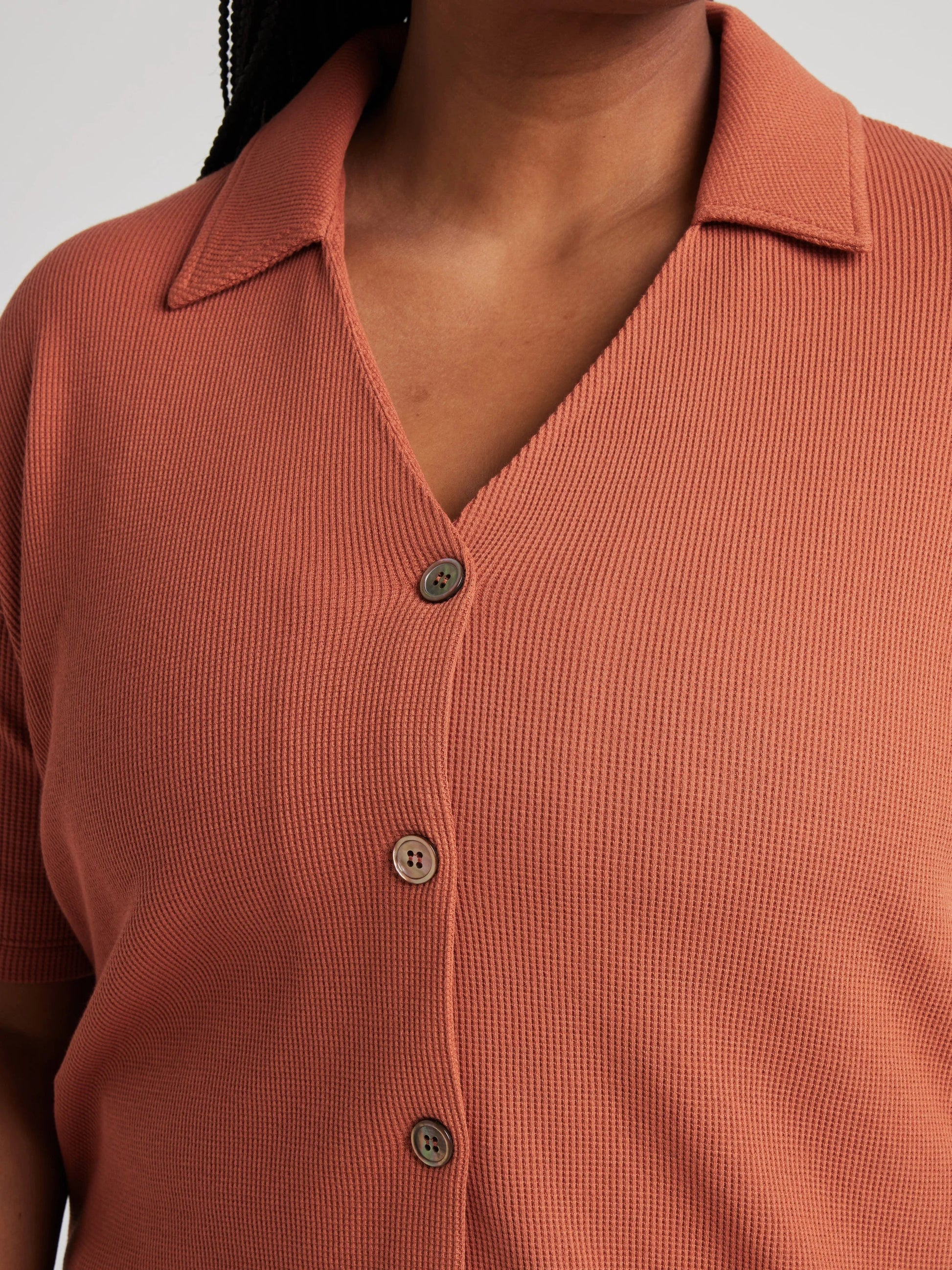 Button Down Shirt - Baked Clay | Losano | Evolve Fit Wear