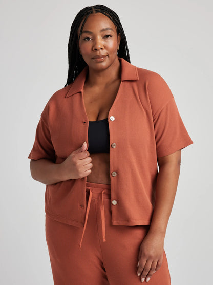 Button Down Shirt - Baked Clay | Losano | Evolve Fit Wear