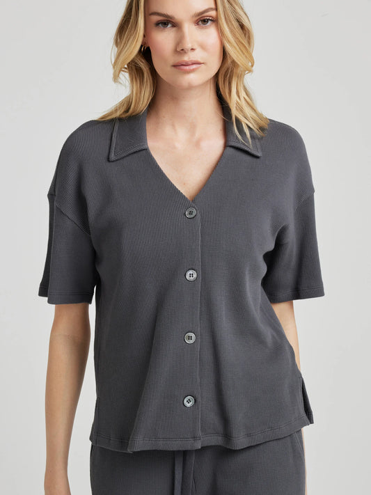 Button Down Shirt - Charcoal | Losano | Evolve Fit Wear
