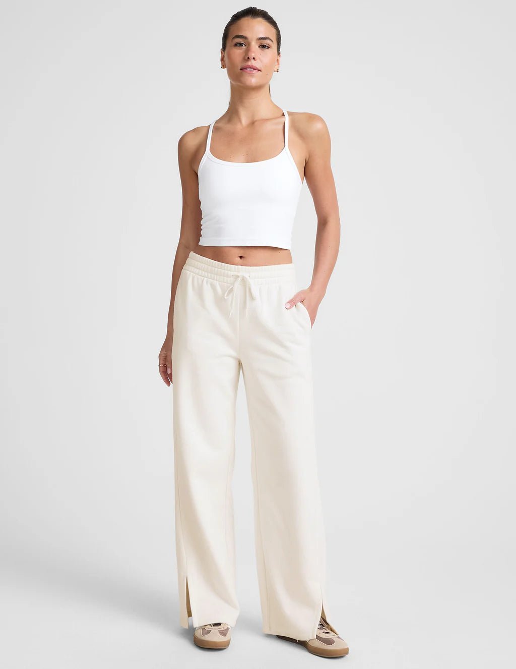 Luxefleece Wide Leg Pants - Fresh Snow | Ultra Soft | Beyond Yoga | Evolve Fit Wear