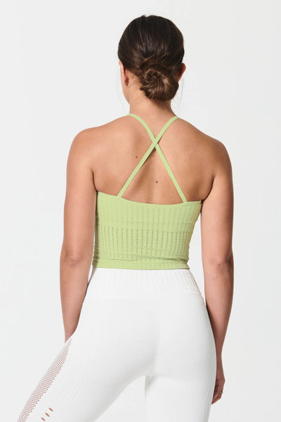 Mesh Up Crop Top - Crisscross Back Mesh Top built in bra