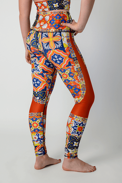 Mosaic in Sienna Printed Yoga Leggings | Yoga Democracy | Evolve Fit Wear