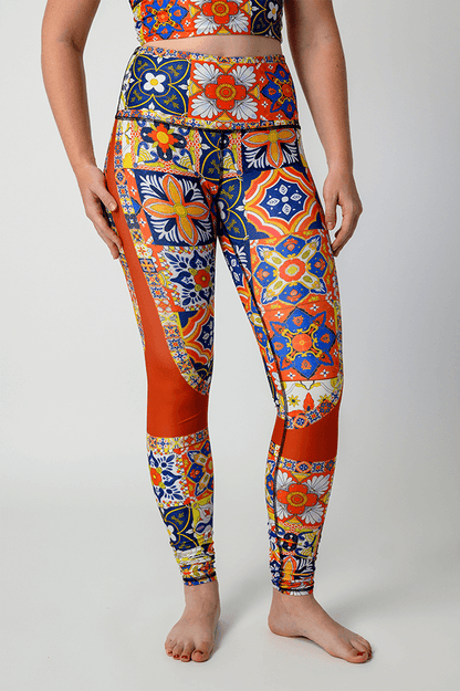 Mosaic in Sienna Printed Yoga Leggings | Yoga Democracy | Evolve Fit Wear