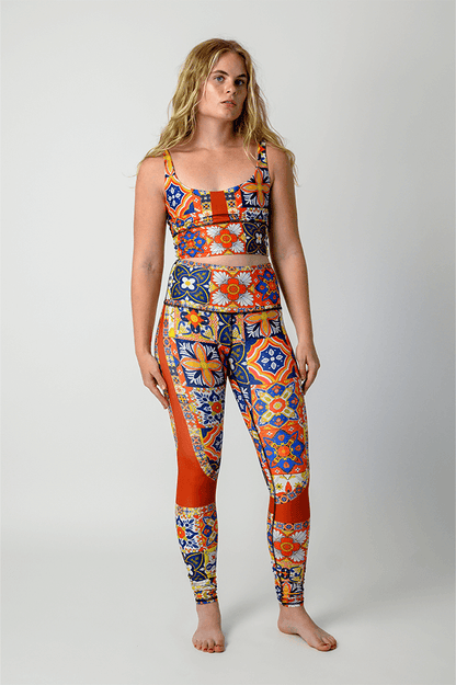 Mosaic in Sienna Printed Yoga Leggings | Yoga Democracy | Evolve Fit Wear